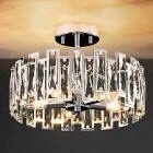 Kadezia 5-Light Modern Dimmable Shaded Drum Semi-Flush Mount With Crystal Accents