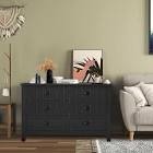 (incomplete only 1 box ) Amarilys 6 Drawers 47.2''W Retro Style Double  Dresser black 