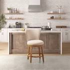 Upholstered 360 Degree Swivel Counter Stool, 25" H