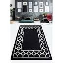 Loudon Oriental Machine Made Flatweave Polyester Area Rug in Black/White Rug Size: Runner 2x3 ft