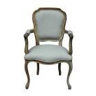 Farmhouse Arm Linen Chair color beige 