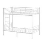 (incomplete only 1 box) color white VINGLI Metal Bunk Bed Twin Over Twin Sturdy Frame with Safety Guard Rail & Removable Ladder                                       