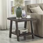 Athens Contemporary Wood Shelf End Table in Weathered Espresso