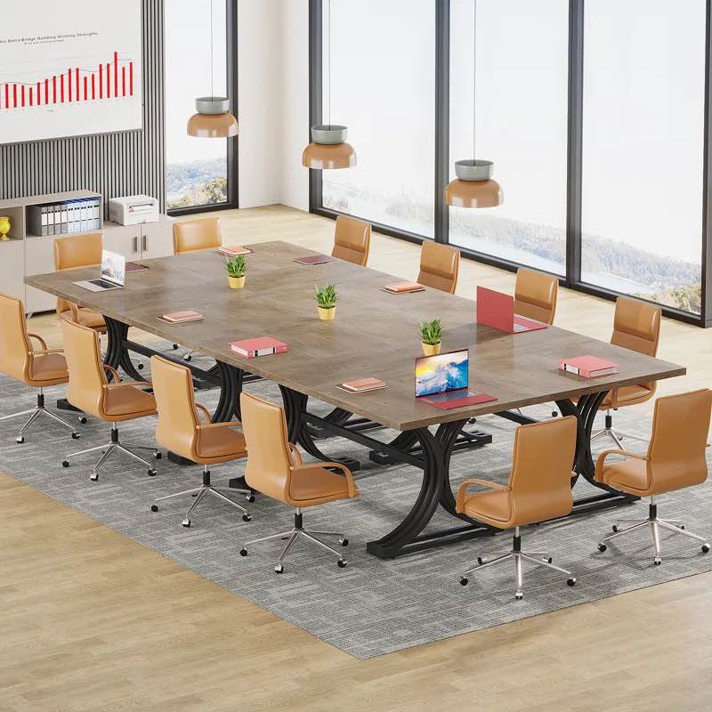 (Incomplete, only base) 5Ft Rectangle Office Conference Table Top Finish: Gray/Black