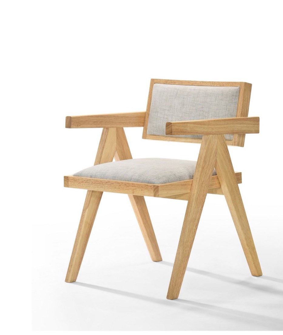 MODREST FERN - MODERN NATURAL AND BEIGE DINING CHAIR SET OF 2 / VGMA-MI-1116-NB