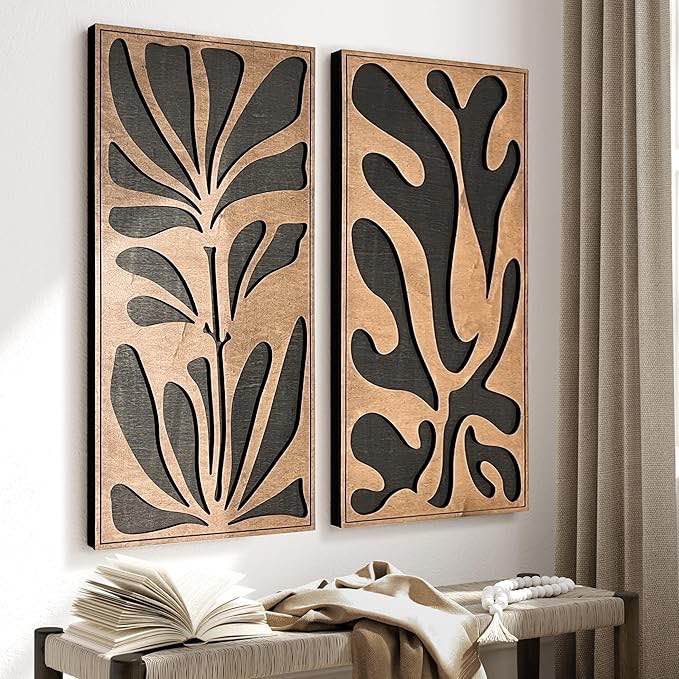 Modern Botanical Leaf Wood Wall Art Size: 44" H x 22" W x 0.75" D