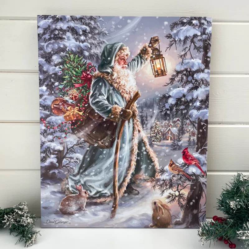 Saint Nicholas 16x20 Lighted Fiber Optic and LED Canvas