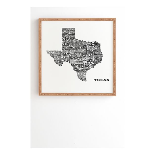 Restudio Designs Texas Map Framed Wall Art by Deny Designs