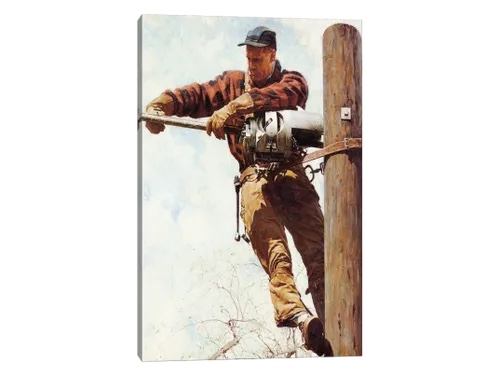The lineman by Norma Rockwell gallery wrapped canvas 40x28 