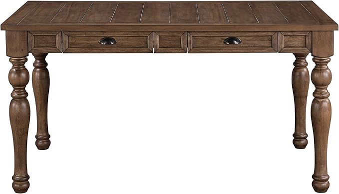 Steve Silver Furniture Joanna Dining Table, 60" Rectangular Table w/ 4 Felt-Lined Drawers, Seats up to 6, Asian Hardwood Solids, Dining Room, (Table Only), 60" L x 36" W x 30" H, Brown