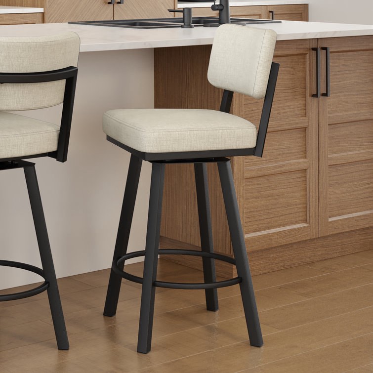(2 pieces) Amoriah Swivel Counter & Bar Stool with Vinyl Upholstery