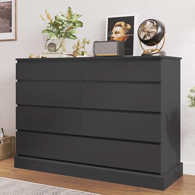 8 - Drawer 45.3" W Dresser Color: Black