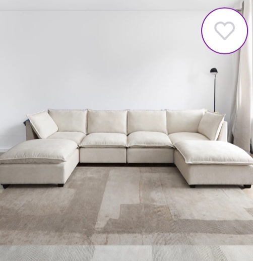 ( incomplete / 3 boxes only)6 - Piece Upholstered Modular Sectional Sofa Reversible Couch Body Fabric: Beige Chenille