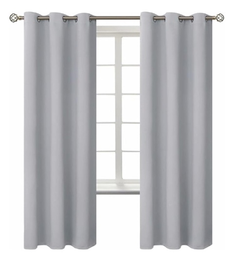 BGment Blackout Curtains for Living Room - Grommet Thermal Insulated Room Darkening Curtains for Bedroom, Set of 2 Panels (42 x 72 Inch, Gray) Gray 42"W x 72"L (Pack of 2)