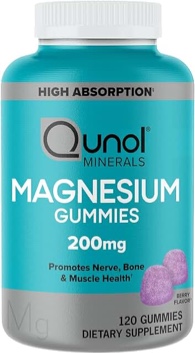 Qunol Magnesium Gummies for Adults, 200mg Elemental Magnesium (from 1,750mg Magnesium Citrate), High