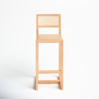 Upholstered Rattan Counter Bar Stools set of 2