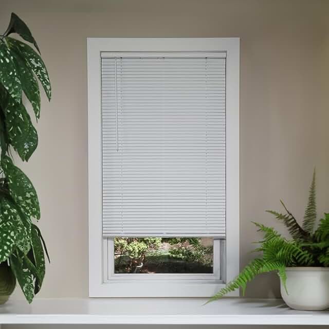 1 inch cordless vinyl mini blind 23 x 64 inch 