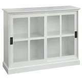 TMS Doyle Sliding Glass Door Cabinet with Shelves, White