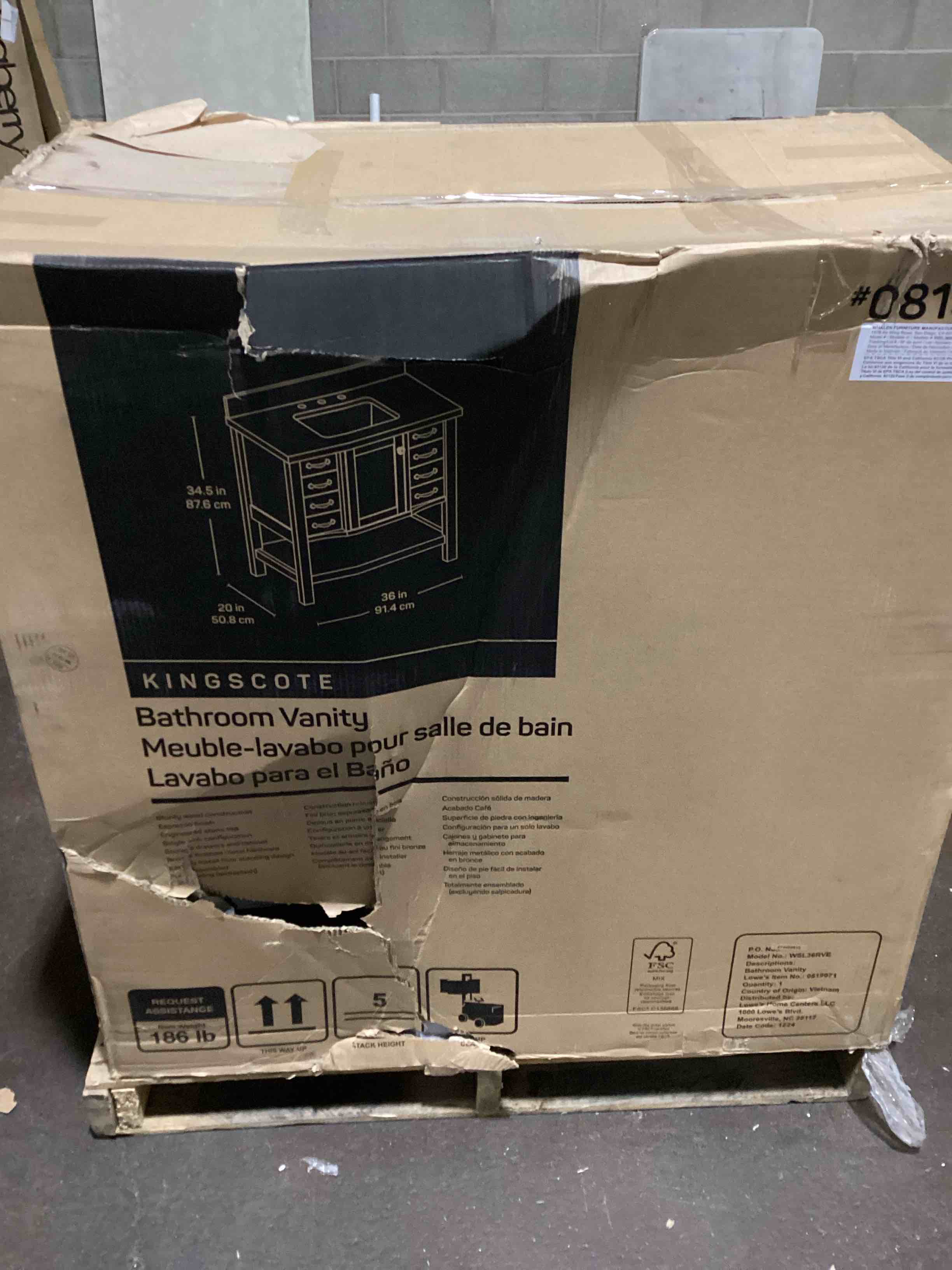 allen + roth kingscote 36-in espresso undermount single sink bathroom vanity with 