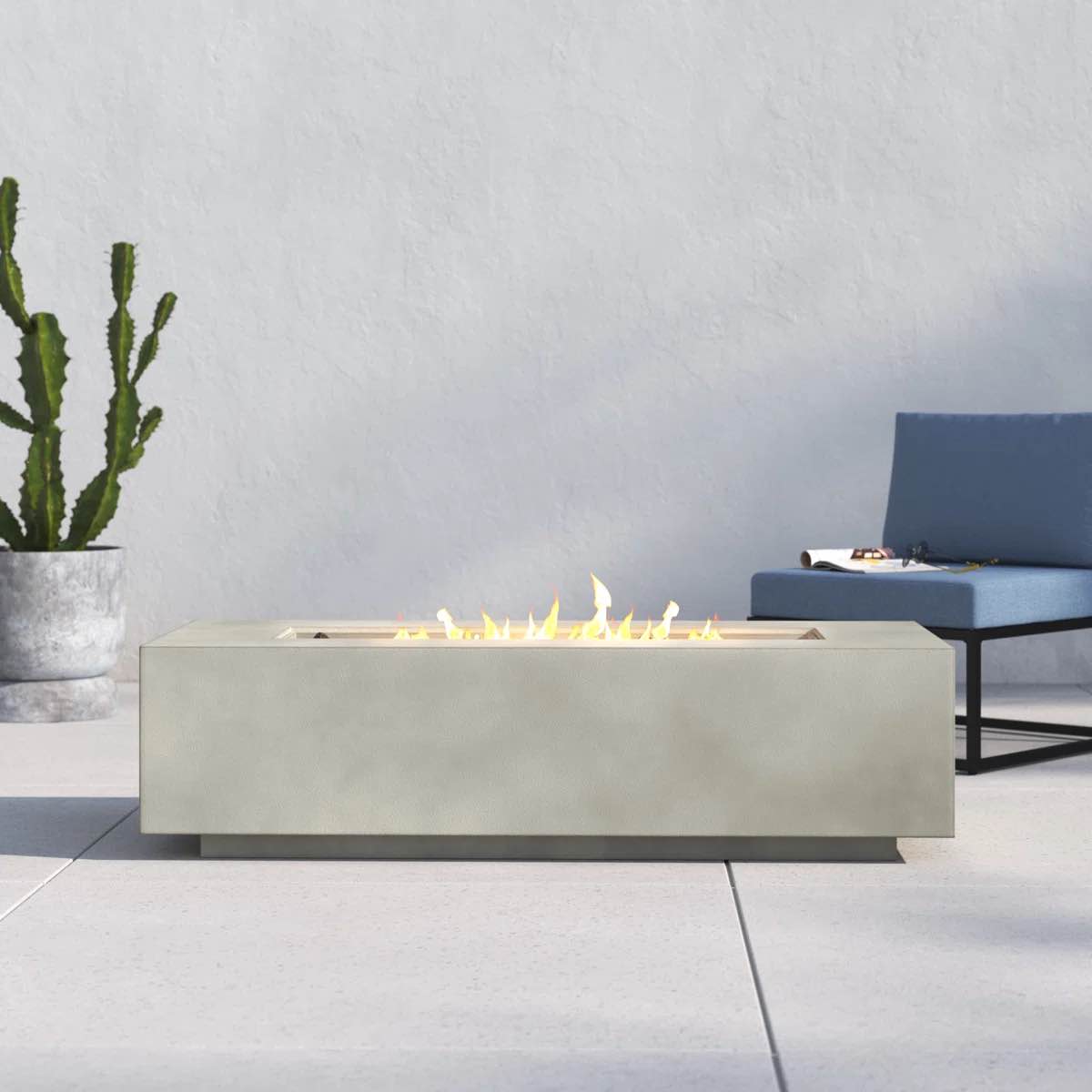 Rashid Concrete Propane Outdoor Fire Pit Table