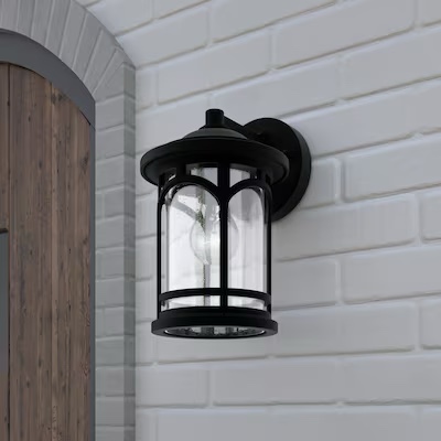  Quoizel Kessel 1 -Light 11.25-in H Matte Black Hardwired Outdoor Wall Light