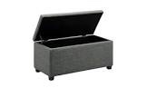 Amazon Basics Upholstered Storage Rectangular Ottoman and Entryway Bench, Polyester, Charcoal Gray, 35.5"W x 16.5"D x 17"H