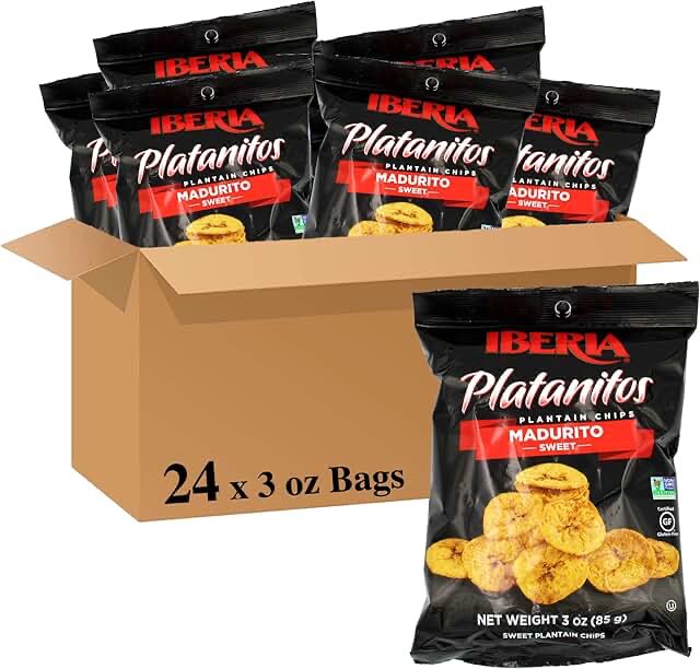 Iberia Naturally Sweet Plantain Chips, 3 oz (Pack of 24) BEST BY JAN. 2026