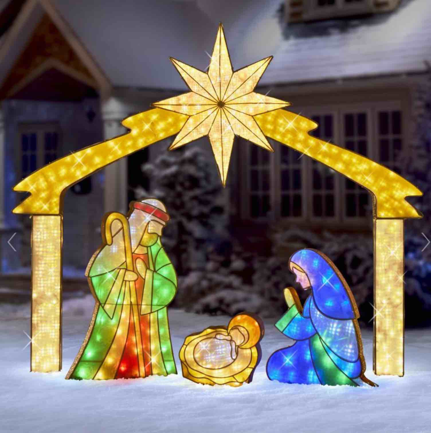 the twinkling stained glass nativity