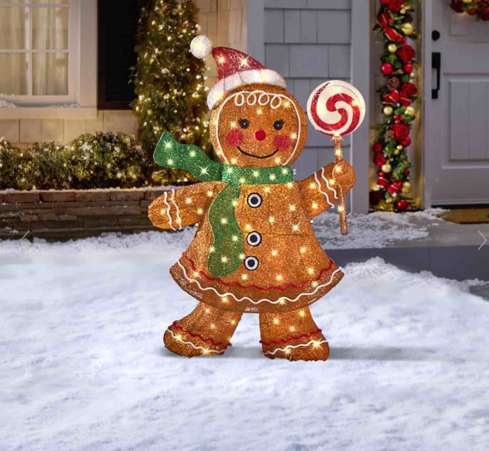 The 4' Twinkling Gingerbread Woman