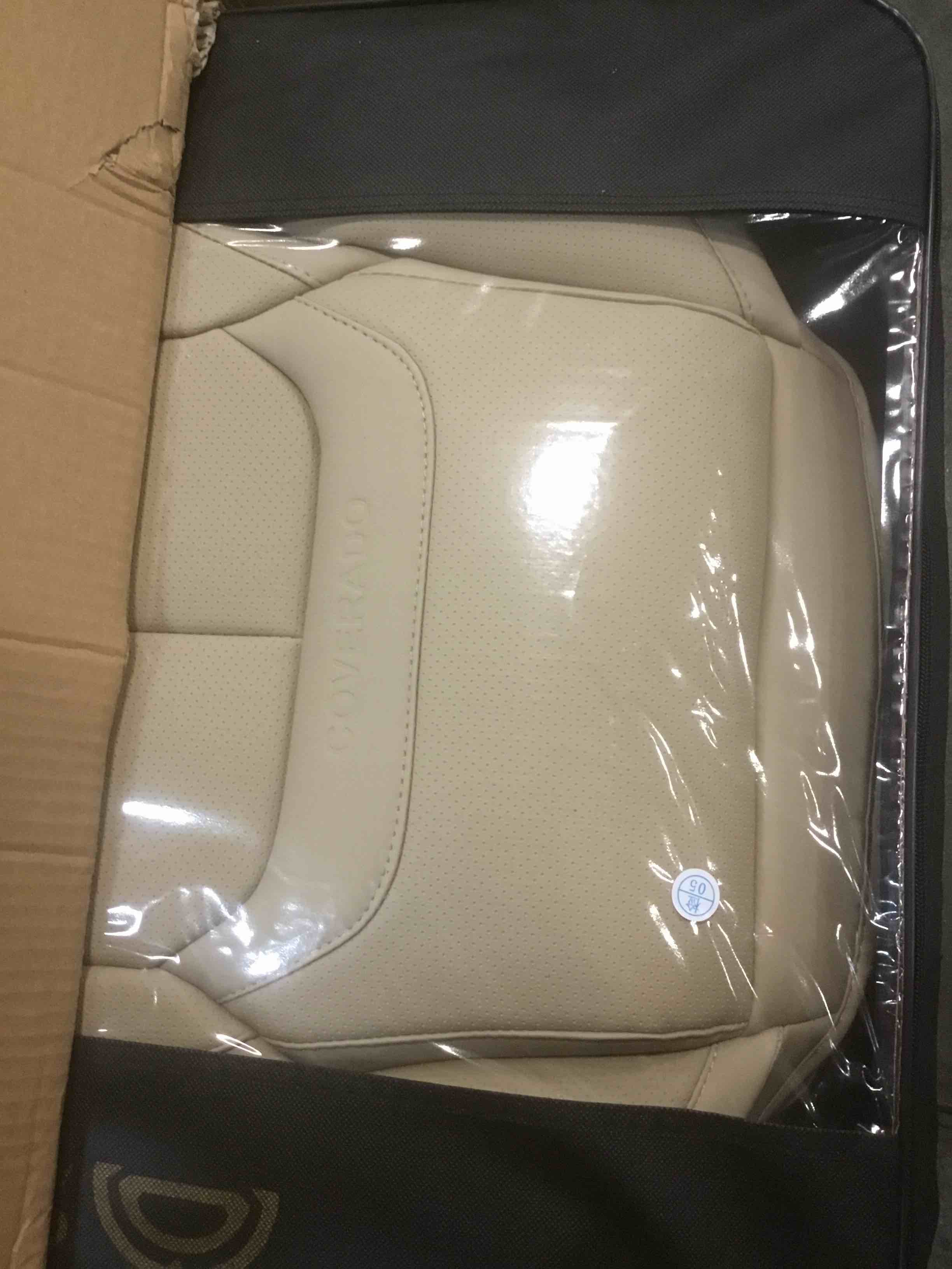 Coverado Car Seat Covers Full Set, Seat Covers for Cars, Beige Car Seat Cover, Car Seat Protector Waterproof, Nappa Leather Car Seat Cushion, Car Seat Covers Front Seats and Back Fit for Most Cars