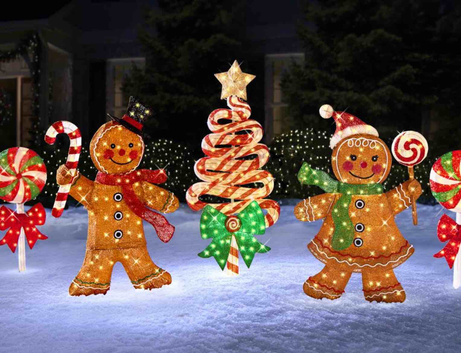 Incomplete box. The 4' Twinkling Gingerbread Man