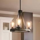 (Broken) Barrington 3 Light Chandelier features Anvil Iron and Driftwood to create a traditional design. With clear seeded glass, it’s sure to enhance the nostalgic touch you're looking for.