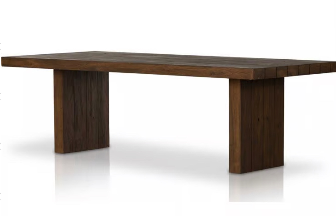 (INCOMPLETE) (SIMILAR) (ONLY TABLE TOP) Four Hands Outdoor Duvall Heritage Brown Rectangular Dining Table