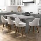 2 Markelian Counter Height Bar Stools with Backs, 24" Swivel Bar Stools with Wood Legs for Kitchen