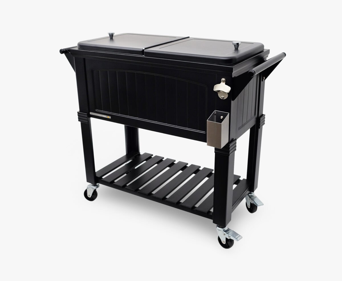 permasteel 80-quart antique patio cooler – black