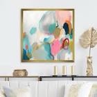 Pink Blue Minimalims Fludity II - Print on Canvas