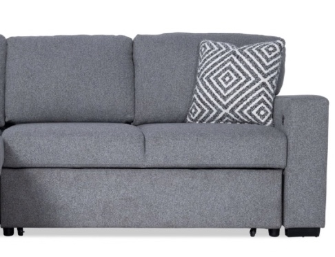 ((INCOMPLETE ONLY LEFT ARM LOVESEAT )) Playday Gray 93'' 2 Piece Left Arm Facing Pop-Up Sleeper Chaise Sectional with USB & USB-C Ports