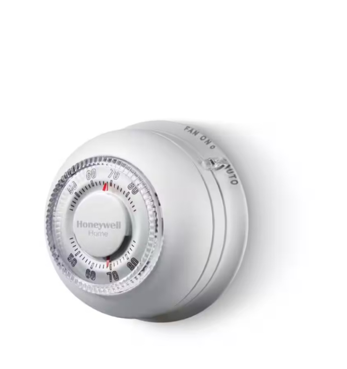 Round Non-Programmable Thermostat with 1H/1C Single Stage Heating and Cooling