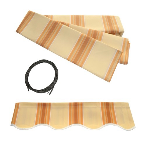 ALEKO Fabric Replacement for Retractable Awning 20x10 Ft Multi-stripe Yellow