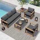 ((INCOMPLETE BOX 1 OF 2)) DUISBURG ALU. K.D HAND BRUSH SEATING Three Person Sofa and table