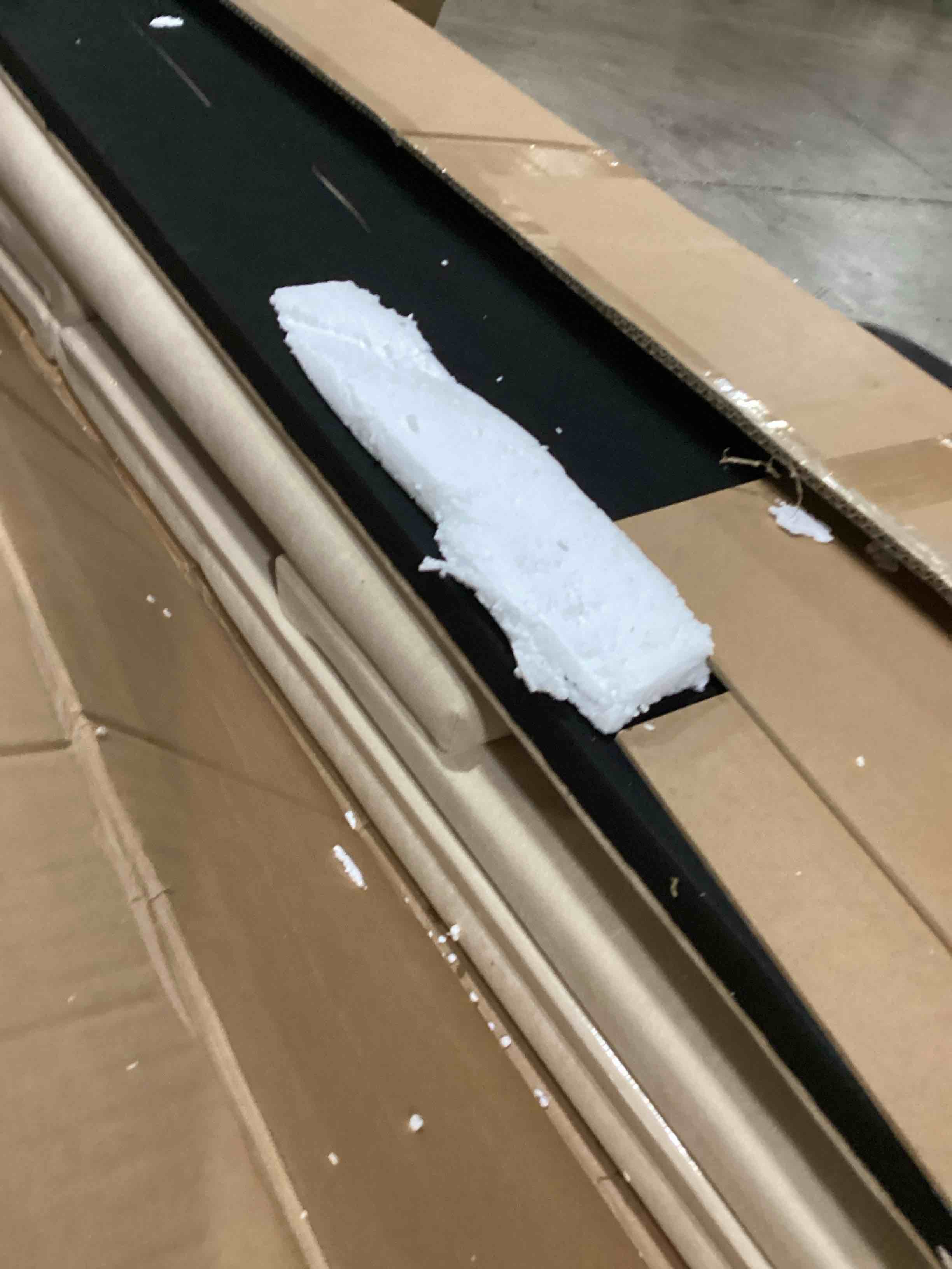 Condition photo showing As Is for INCOMPLETE **Juanetta Upholstered Platform Storage Bed With 4 Drawers