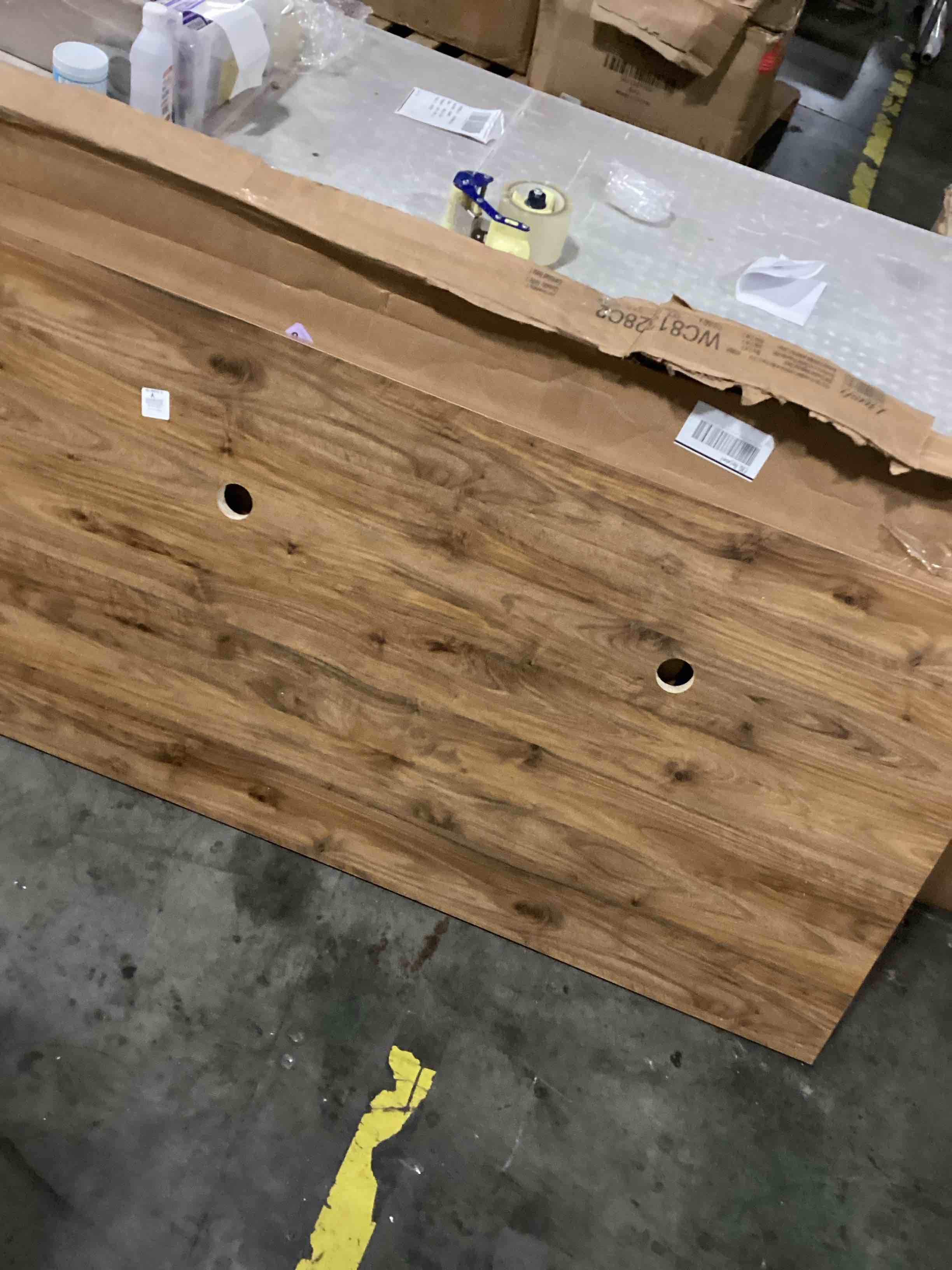 Condition photo showing As Is for ((INCOMPLETE ONLY TABLE )) Magomed 60 W Double Pedestal Desk box 2 of 2