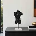 ((DAMAGED BASE ));Metal Black Cracked Bust On Stand Figurine