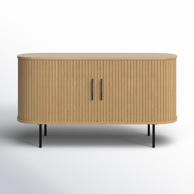 ((INCOMPLETE Box 1 Of 2 )):Iris Mid-century Modern Oak Sideboard Large, Natural Oak 
