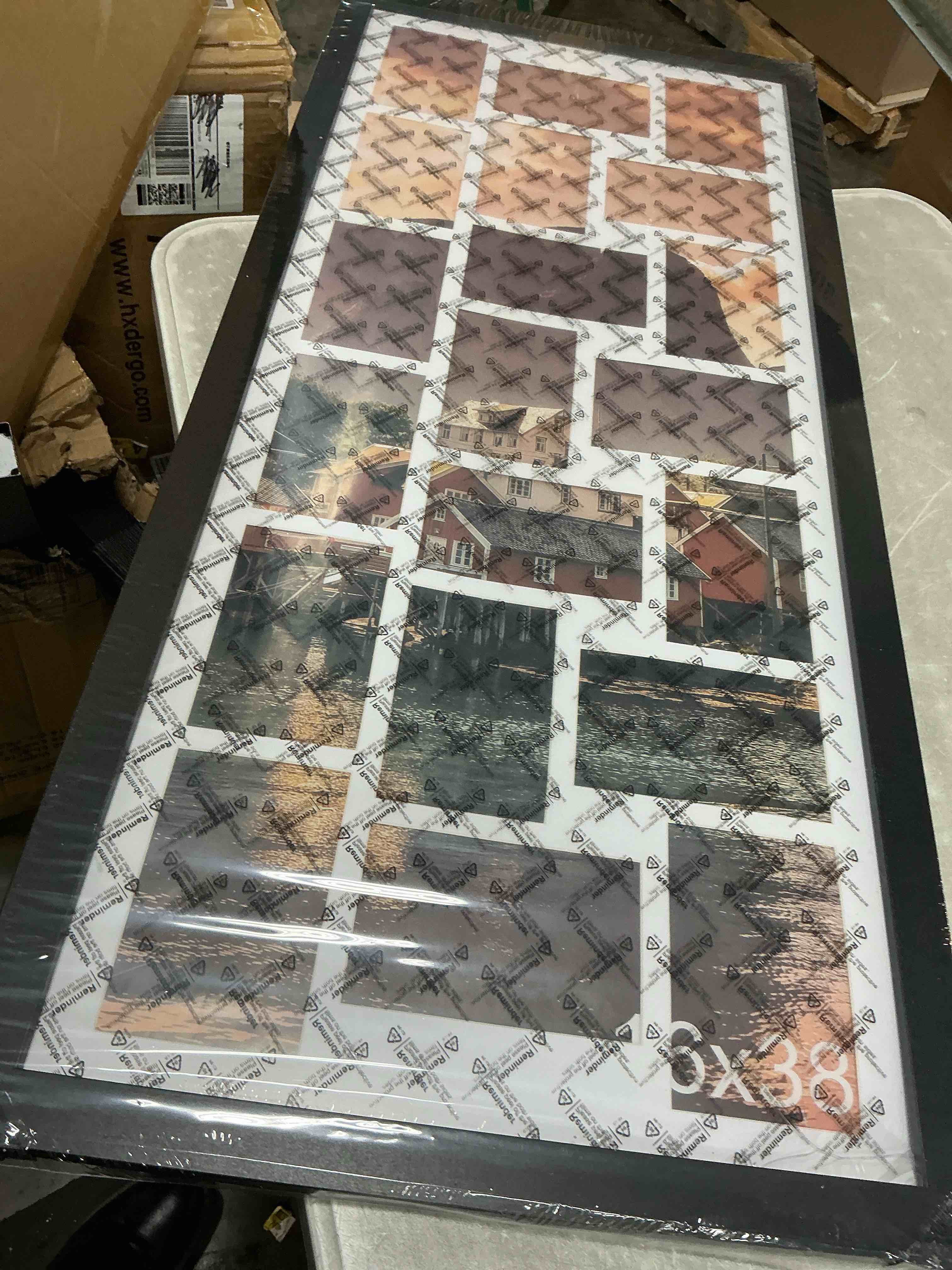 Condition photo showing item condition for 16x38 Collage Picture Frame 4x6 Collage Frame Displays twenty 4x6 inch Photos Available Horizontal Wall Mounting Display and Vertical Black Black 16x38?4x6 opening?