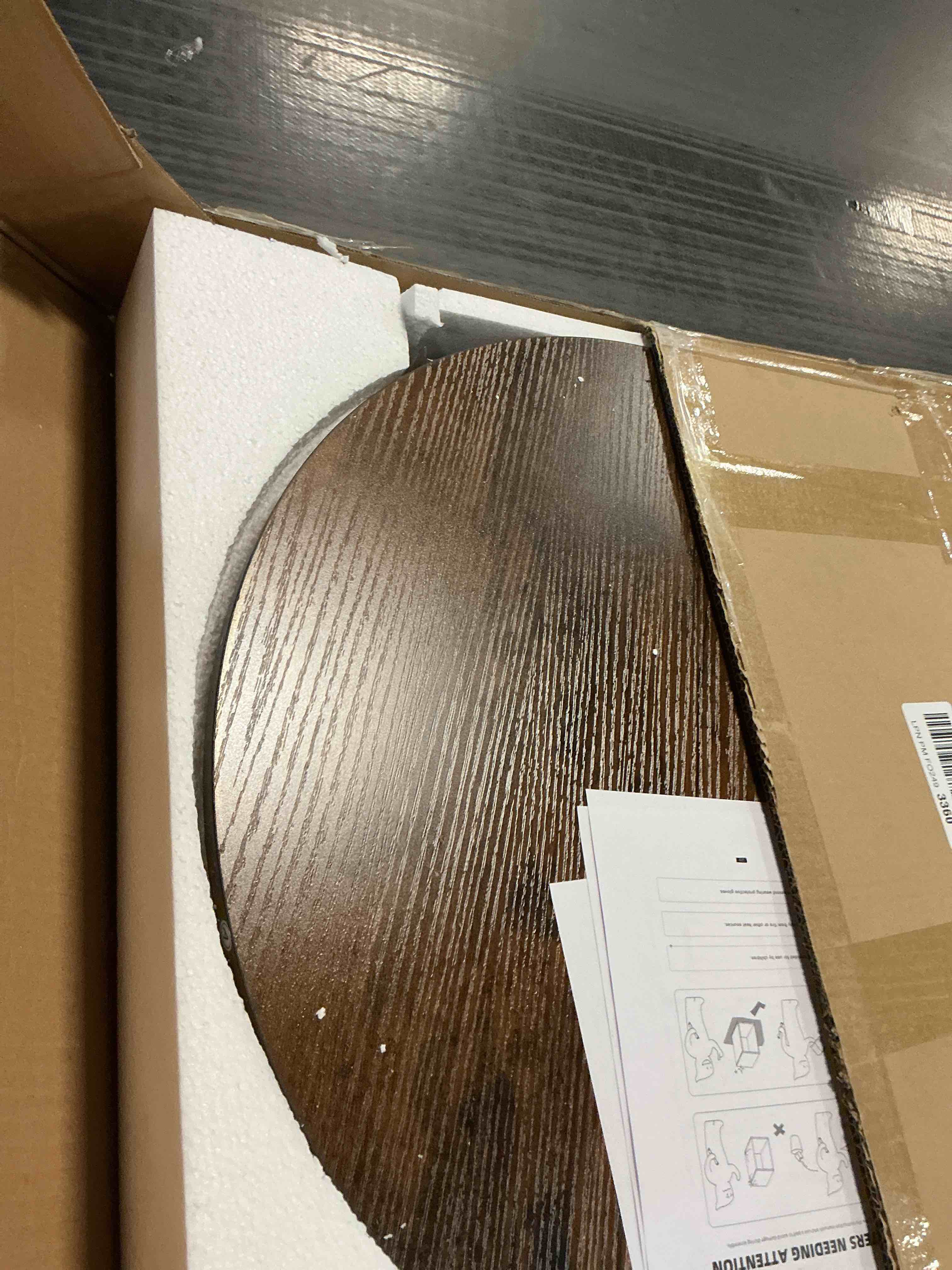 Condition photo showing Good Condition for Round Side Table, 3-Tier Rotating Side Table, Big Shelf End Table Living Room with Lazy Susan, Nightstand for Small Spaces Living Room Bedroom Sofa, Vintage Brown