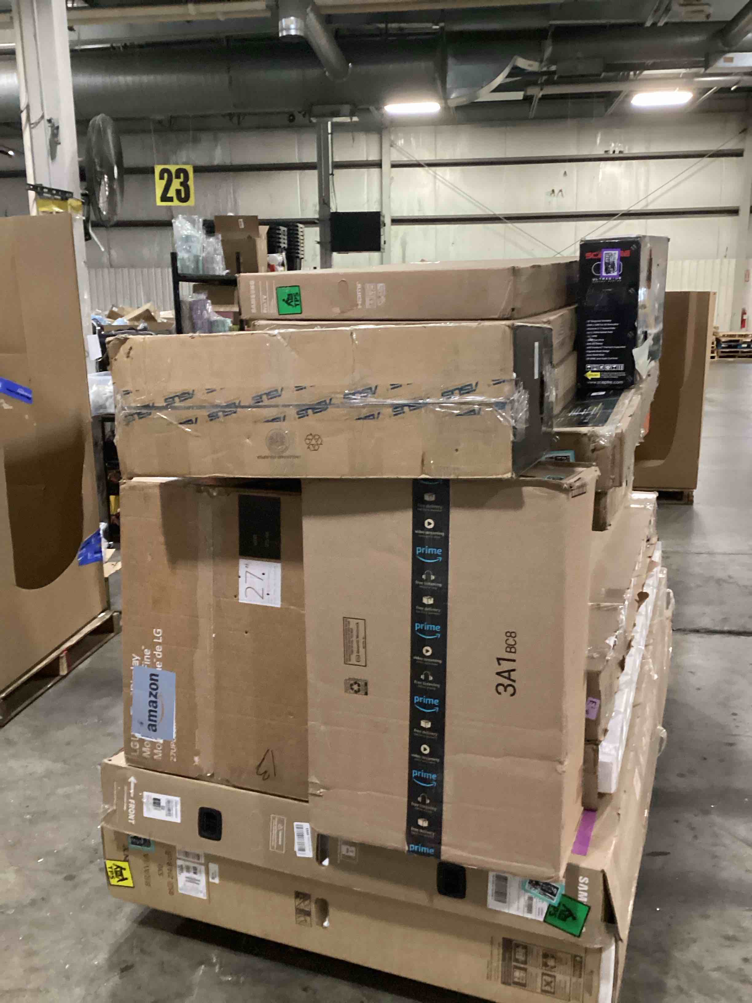 pallet of defective electronics for parts 