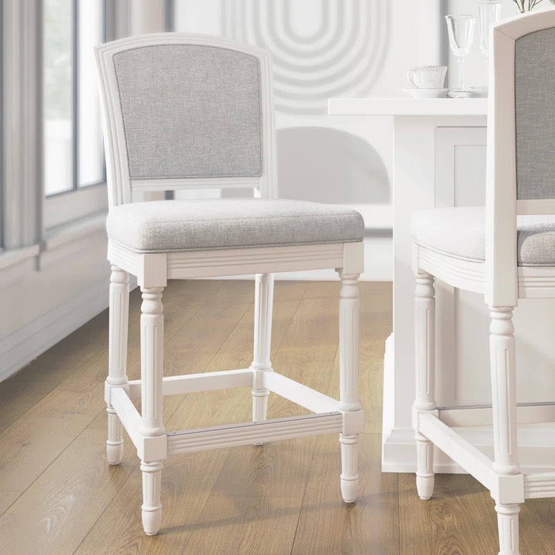 Cionna Upholstered Stool with Solid Wood Frame