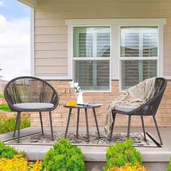 edna rope 3 piece outdoor bistro set