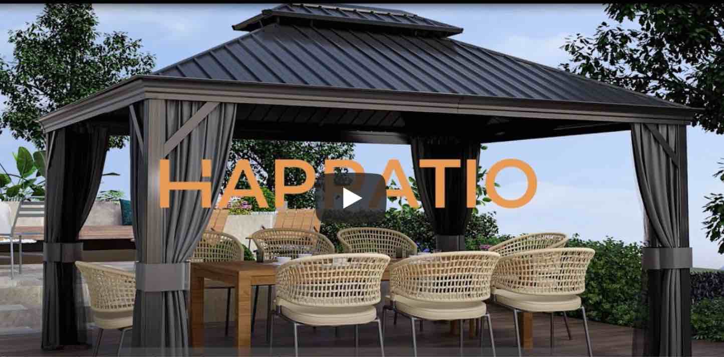 Happatio Double Top Aluminum Gazebo(incomplete box 2/4)